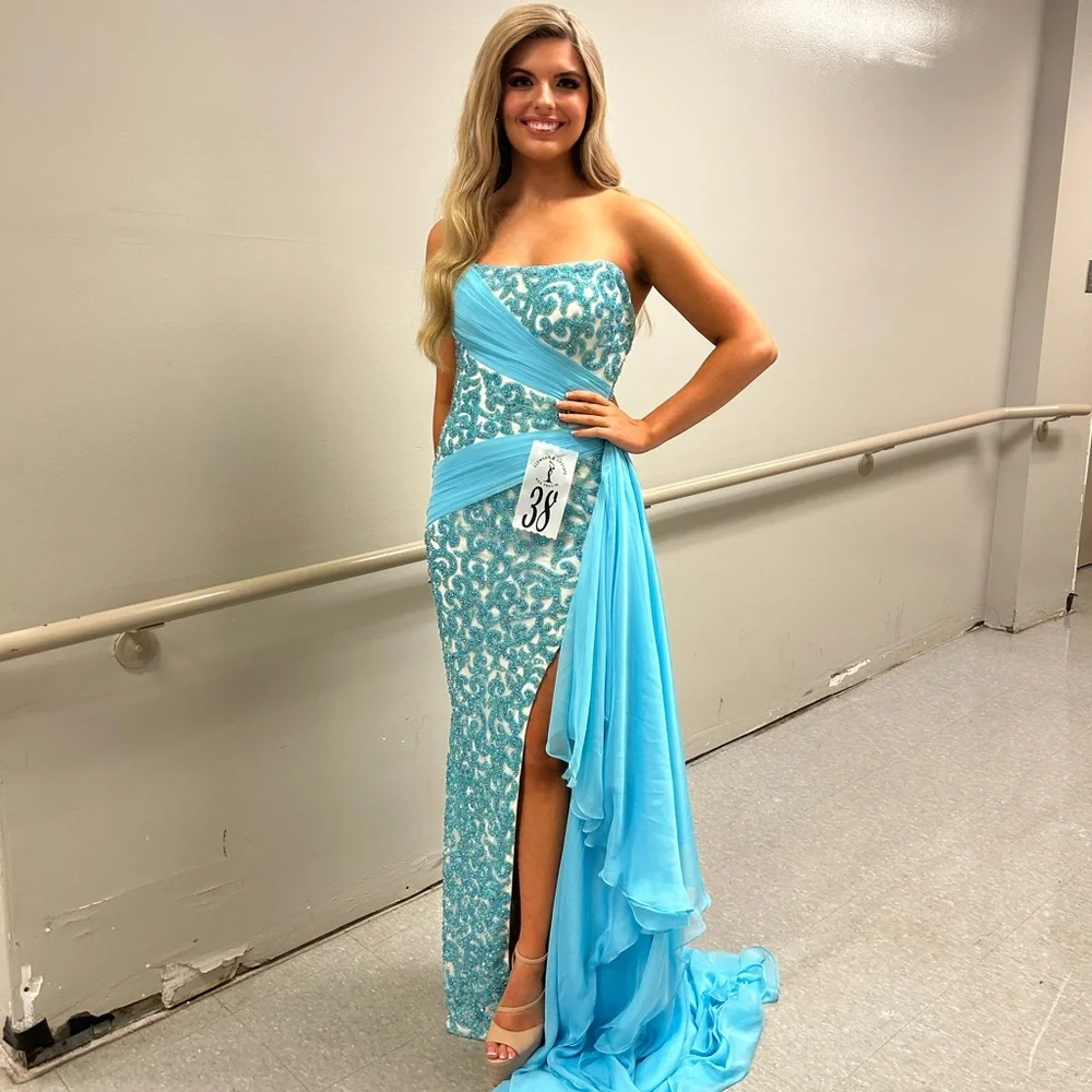 Ashley Lauren custom couture gown size 6 - Picture 5 of 5